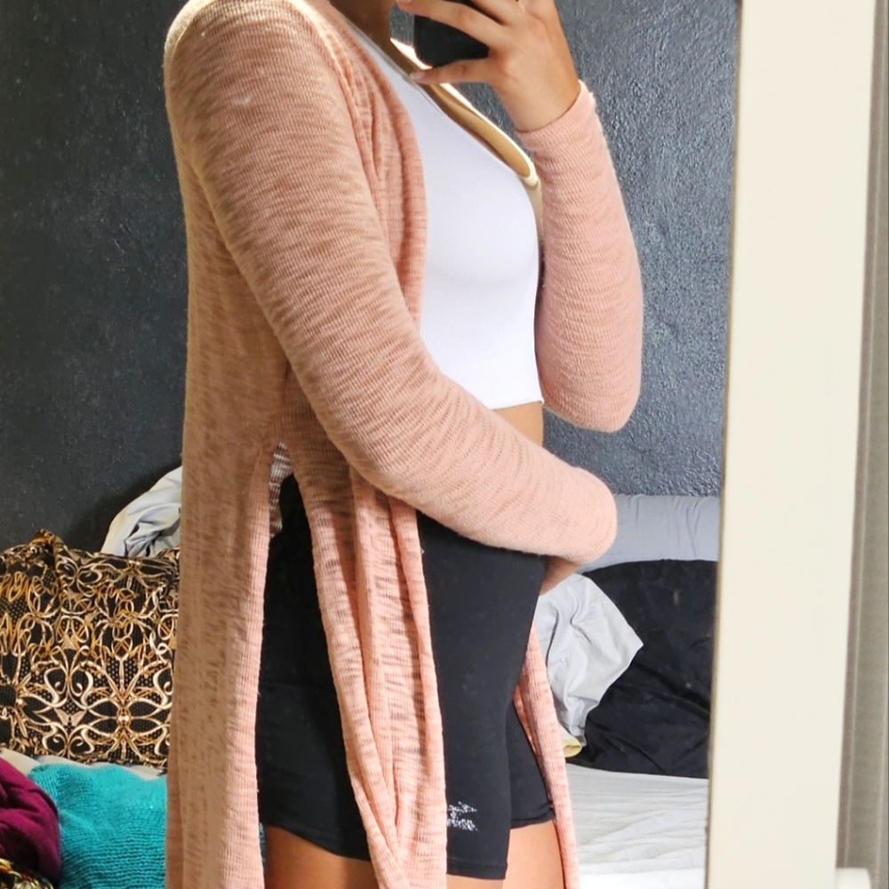 Peach pink cardigan